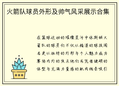 火箭队球员外形及帅气风采展示合集